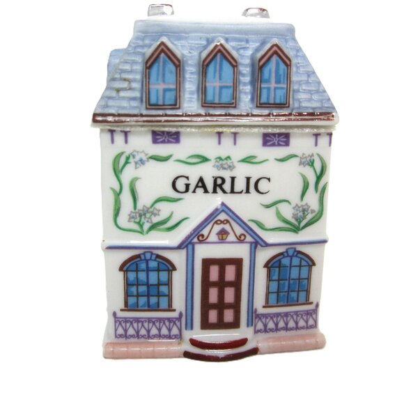 Original Lenox Spice Village Garlic Spice Jar Cottage House Ceramic - Picture 1 of 8